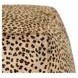 Poufs Leopard Hide Camel and Black Leather Square Accent Pouf