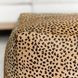 Poufs Leopard Hide Camel and Black Leather Square Accent Pouf