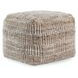 Shades Performance Vico Caramel and Beige Square Outdoor Pouf