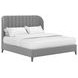 Dante Slate Performance Fabric King Upholstered Wide Channel Panel Bed