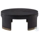 Dubois Black And Antique Satin Gold Round Cocktail Table
