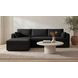 Burrow Black Performance Fabric 2 Piece Modular Sleeper Sectional with Pillows