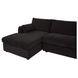 Burrow Black Performance Fabric 2 Piece Modular Sleeper Sectional with Pillows