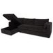 Burrow Black Performance Fabric 2 Piece Modular Sleeper Sectional with Pillows