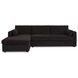 Burrow Black Performance Fabric 2 Piece Modular Sleeper Sectional with Pillows