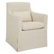 Lydia Cream Performance Fabric Upholstered Outdoor Slipcover Dining Chair with Pillow