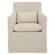 Lydia Cream Performance Fabric Upholstered Outdoor Slipcover Dining Chair with Pillow