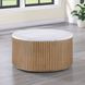 Colvin Brown and White Round Marble Top Coffee Table