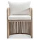 Trellis White Upholstered Outdoor Arm Chair