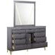 Symmetry Charcoal Rectangular Dresser Mirror with LED