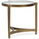 Cassidy Aged Brass and Volakas Classic Round Glass Top End Table