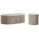 Trellis Brown and Beige Oval Outdoor Occasional Table Set