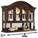 Antoinette Brown 3 Drawers 4 Glass Door Buffet and Hutch with LED lighting