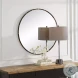 W00541 Rich Dark Bronze Mirror With Lightly Antiqued Gold Accents