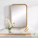 W00559 Lightly Antiqued Gold Leaf With Glaze Mirror