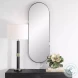 W-00572 Matte Black Mirror With Gold Accents