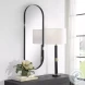 W-00572 Matte Black Mirror With Gold Accents