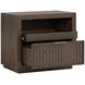 Athens Chocolate Brown 1 Drawer Open Nightstand with USB Charging