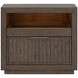 Athens Chocolate Brown 1 Drawer Open Nightstand with USB Charging