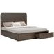 Athens Chocolate Brown King Storage Panel Bed