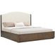 Athens Ivory and Chocolate Performance Fabric King Upholstered Panel Bed