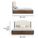 Athens Ivory and Chocolate Performance Fabric King Upholstered Panel Bed