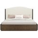 Athens Ivory and Chocolate Performance Fabric King Upholstered Panel Bed