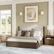 Athens Ivory and Chocolate Performance Fabric King Upholstered Panel Bed
