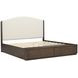 Athens Ivory and Chocolate Performance Fabric King Upholstered Storage Panel Bed