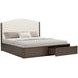 Athens Ivory and Chocolate Performance Fabric King Upholstered Storage Panel Bed