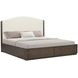 Athens Ivory and Chocolate Performance Fabric King Upholstered Storage Panel Bed