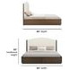 Athens Ivory and Chocolate Performance Fabric King Upholstered Storage Panel Bed