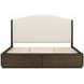 Athens Ivory and Chocolate Performance Fabric King Upholstered Storage Panel Bed