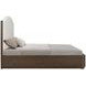 Athens Ivory and Chocolate Performance Fabric King Upholstered Storage Panel Bed