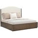 Athens Ivory and Chocolate Performance Fabric Queen Upholstered Panel Bed