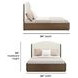 Athens Ivory and Chocolate Performance Fabric Queen Upholstered Panel Bed