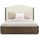 Athens Ivory and Chocolate Performance Fabric Queen Upholstered Panel Bed