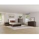 Athens Ivory and Chocolate Performance Fabric Queen Upholstered Panel Bed