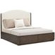 Athens Ivory and Chocolate Performance Fabric Queen Upholstered Storage Panel Bed