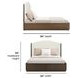 Athens Ivory and Chocolate Performance Fabric Queen Upholstered Storage Panel Bed