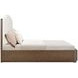 Athens Ivory and Chocolate Performance Fabric Queen Upholstered Storage Panel Bed