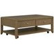 Reed Driftwood Oak Rectangular Occasional Table Set with Casters