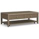 Reed Driftwood Oak Rectangular Occasional Table Set with Casters