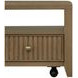 Reed Driftwood Oak Square Glass Top Coffee Table with Casters