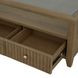Reed Driftwood Oak Square Glass Top Coffee Table with Casters