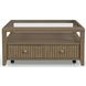 Reed Driftwood Oak Square Glass Top Coffee Table with Casters