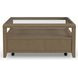 Reed Driftwood Oak Square Glass Top Coffee Table with Casters