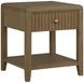 Reed Driftwood Oak Square Glass Top Occasional Table Set with Casters