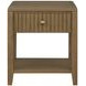 Reed Driftwood Oak Square Glass Top Occasional Table Set with Casters