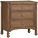 Azalea Walnut 3 Drawer Nightstand with USB Charging